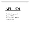 AFL 1501- Portfolio 2019