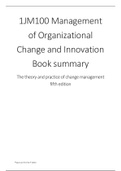 1JM100 Book and Lecture Summary The Theory and Practice of Change Management fifth edition