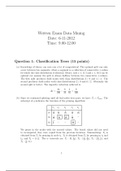 Data Mining Exam 2012 Solutions