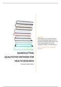 Samenvatting Kwalitatief Onderzoek Gezondheidswetenschappen