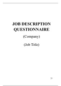 Job Description Questionnaire