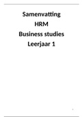 Human Resource Management (HRM) leerjaar 1 tentamen stof