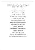 Analysis of Poem 10 or Lyric 17 by Jose Garcia Villa