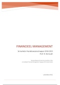 Uitgebreide samenvatting Financieel Management - inclusief voorbeeldvragen van de les