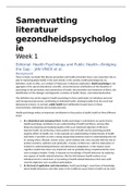 Summary of Literature Health Psychology