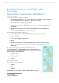 Volledige samenvatting Introduction to common law and legal english