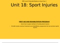 Unit 18 - Sports Injuries, FIRST AID AND REHABILITATION PROGRAM Assignment 3 D*