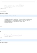 2022&sol;2023 complete solution Which statement about confusion is true&quest; Sondra&rsquo;s peripheral vestibular disease causes dizziness and vertigo&period; Which of the following medications will help to decrease edema in the labyrinth of the ear&quest; The hallmark of an absenc