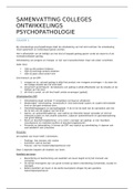 Samenvatting Colleges Psychopathologie