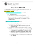 NUR 631 Study Guide for Midterm Exam (18 PAGES