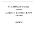 ICT2622 Object-Oriented AnalysisAssignment 1 semester 1 2020Answers