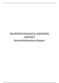 Summary GGZ2025 Neuropsychological Disorders