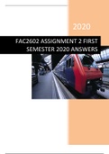 FAC2602 ASSIGNMENT 2 FIRST SEMESTER 2020 ANSWERS 