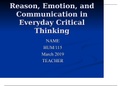 HUM 115 Week 2 Presentation Critical Thinking - Latest 2019/20 solution guide,University of Phoenix. 