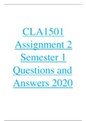 CLA1501 Assignment 2 Semester 1 Questions and Answers 2020
