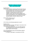  BIOS 390 – Molecular Biology Week 2 Quiz Study Guide; complete different quiz sets (latest) A+ work.