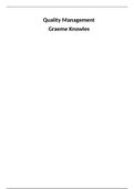 Kwaliteits- en procesmanagement - Samenvatting Reader en tekstboek Quality Management van Graeme Knowles 