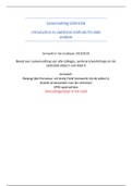 Samenvatting GZW1026: Introduction to statistical methods for data analysis (COMPLEET)
