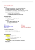 The Heart Unit 3 Notes/Study Guide
