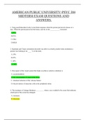 American Public University PSYC 304 Midterm Exam Questions and Answers (Graded A).
