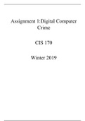 CIS 170 Information Technology in Criminal Justice/CIS 170 Assignment 1,2,3,&4 COMPLETE SOLUTIONS:Strayer University