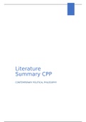 Literature notes Contemporary Political Philosophy CPP