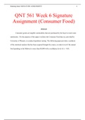 University of Phoenix - QNT 561: Week 6 Signature Assignment (Consumer Food) Verified Grade A, 2019/2020