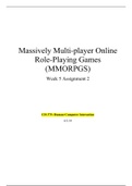 Strayer University_CIS 375 Week 5 Assignment 2: Massively Multiplayer Online Role-Playing Games (MMORPGs)|COMPLETED|