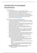 Summary Introduction to European Governance