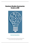 IEB Business Studies Chapters 1 - 10