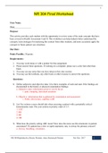 NR304 Final Worksheet Graded A Plus