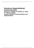 Summary Organizational Communication (2nd edition) Mumby & Kuhn CM1014