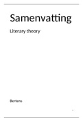 Samenvatting literary theory - Bertens
