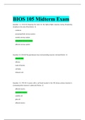 BIOS 105 Midterm Exam : Latest (2019/20) Complete Answers - Already Graded A.