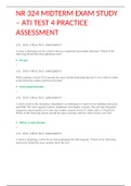 NR 324 MIDTERM EXAM STUDY – ATI TEST 4 PRACTICE ASSESSMENT WITH ALL COMPLETE SOLUTIONS 2019/2020 (GRADED A)