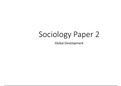 AQA A Level Sociology Paper 2 - Global Development 