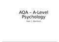 AQA A Level Psychology Paper 1 - Attachment 