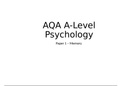 AQA A Level Psychology Paper 1 - Memory 