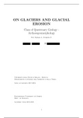 ON GLACIERS AND GLACIAL EROSION - MORPHOLOGICAL FIELD OBSERVATION