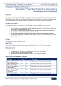 NR 704 Week 5 Assignment: Secondary Prevention Screening Calculations/Worksheet (Spring 2020)/Complete Solution Rated A++