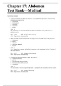 PHAS 5115-Physical Assessment, Chapter 17 Abdomen-Test Bank, Augusta University