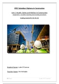 Unit 1 Health and Safety Assignment 3 (Distinction Grade)
