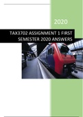 TAX3702 ASSIGNMENT 1 FIRST SEMESTER ANSWERS 2020