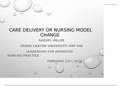 dnp 840 Care Delivery or Nursing Model Change PPT