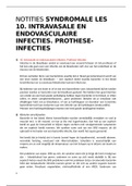 Uitgeschreven notities bij syndromale les 10 - INTRAVASALE EN ENDOVASCULAIRE INFECTIES. PROTHESE-INFECTIES