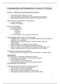 Communication & Organizations: Lecture notes & Articles