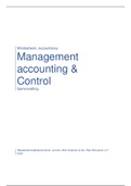 Samenvatting Management Accounting & Control
