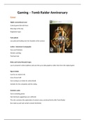 AQA A Level Media Studies - Tomb Raider Anniversary (Gaming)