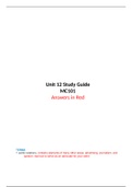 MC101 (Mass Communication in Society) - Unit 12 Study Guide for Quiz - Graded A - SEMO