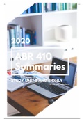 ABR 410 Summaries Study Theme 5 and 6 ONLY